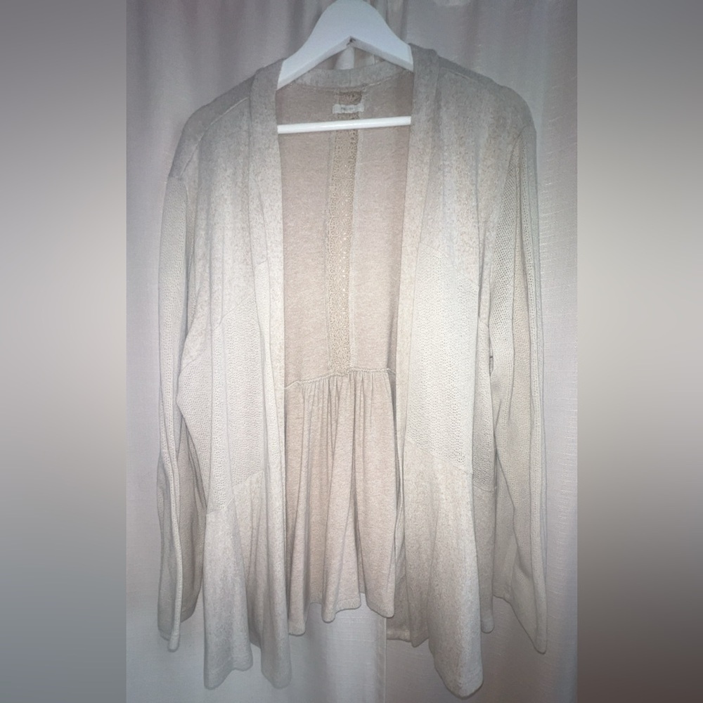 Maurices Cream Open-Front Sweater